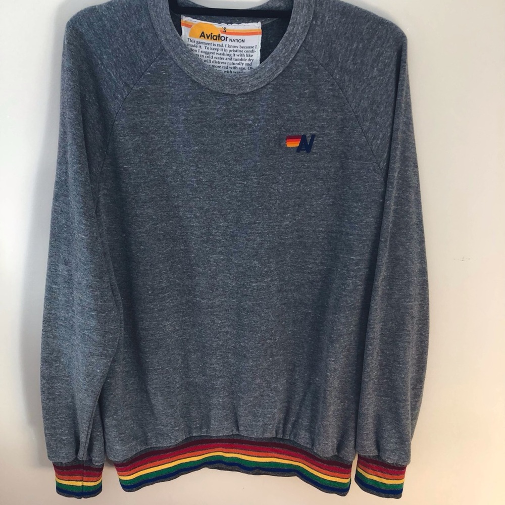 Aviator Nation Rainbow Trim sweatshirt